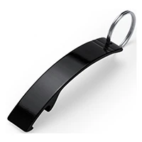 Zwarte sleutelhanger flesopener - 